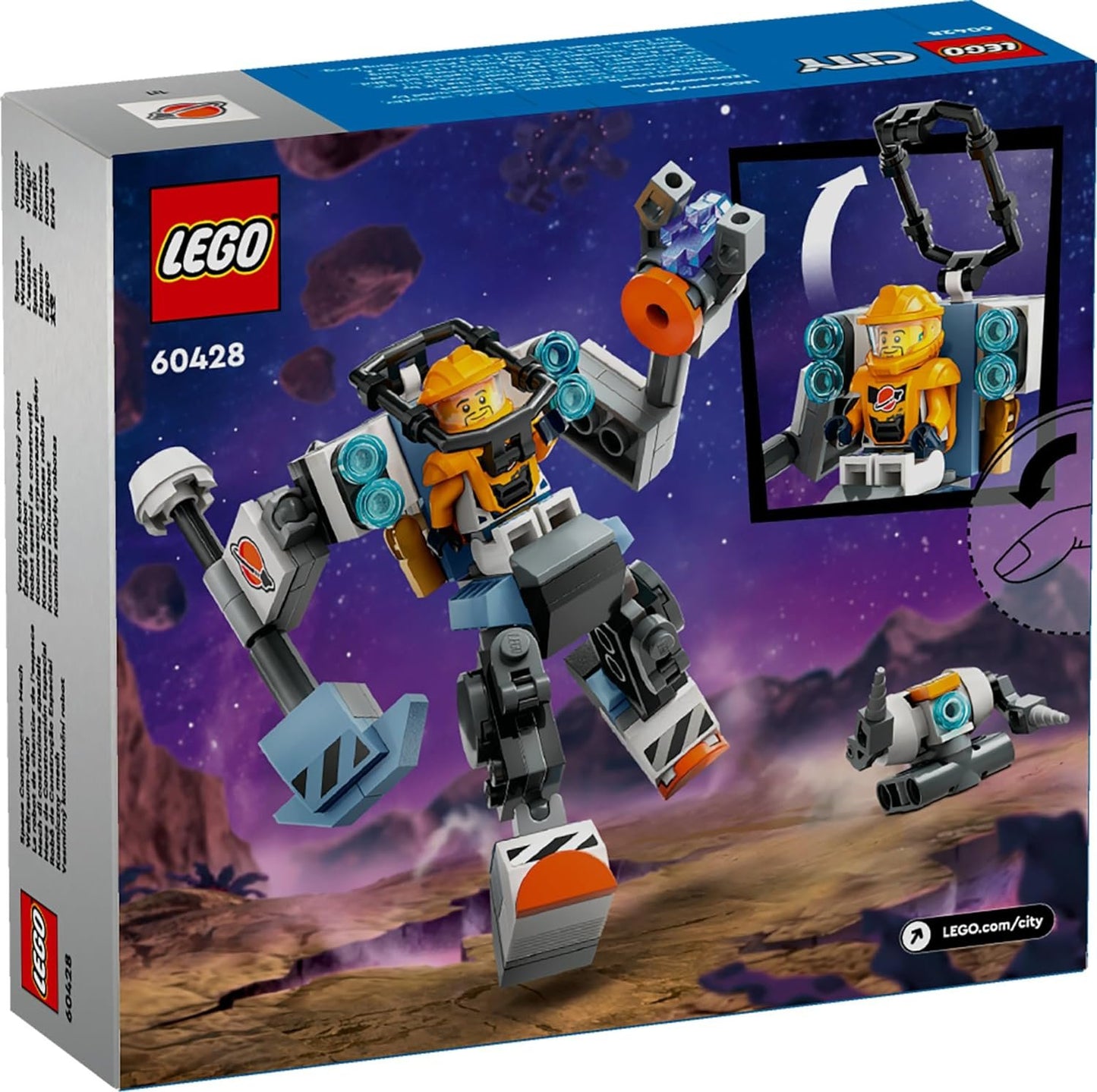 LEGO 60428 Space Construction Mech Suit Toy (140 Pieces)