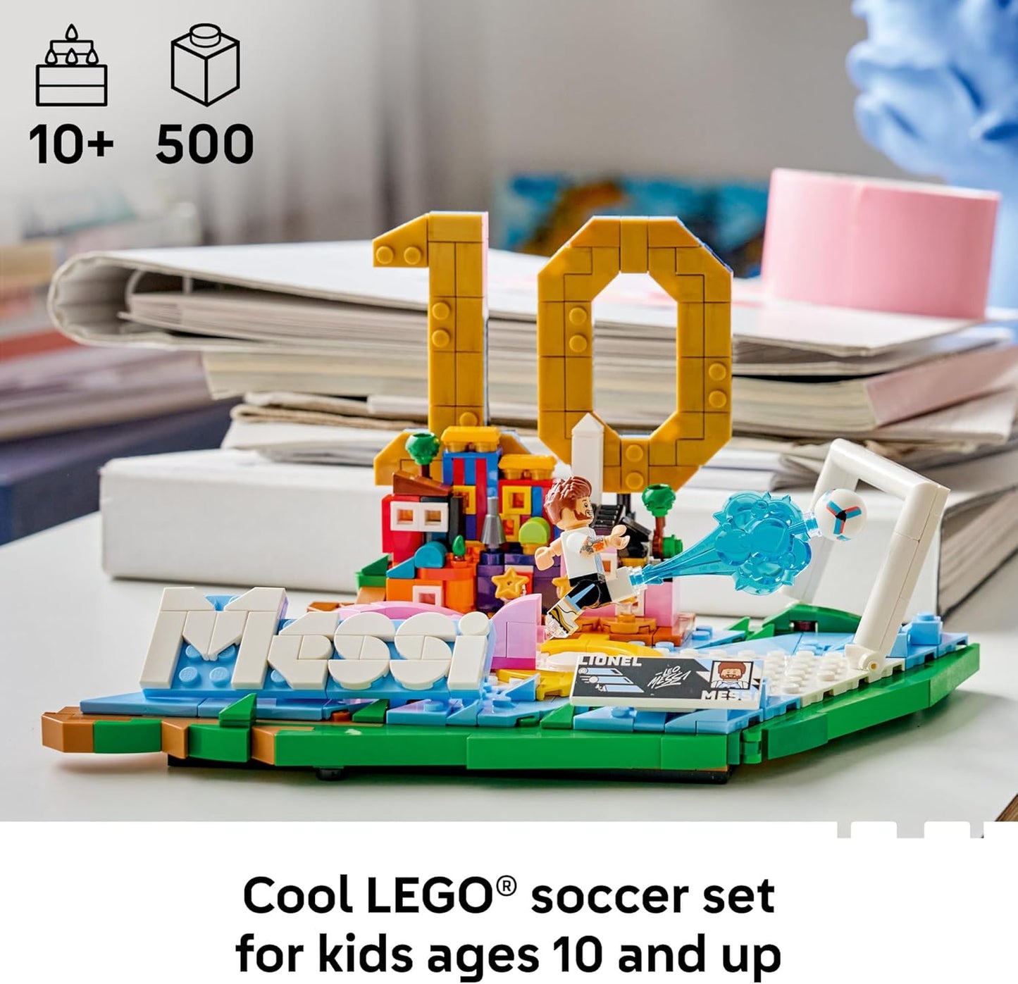 LEGO 43011 Editions Lionel Messi – Soccer Highlights - Building Set for Boys & Girls, Ages 10+ - Collectible Soccer Gift with Plaque - Kids Bedroom or Shelf Decor - 43011