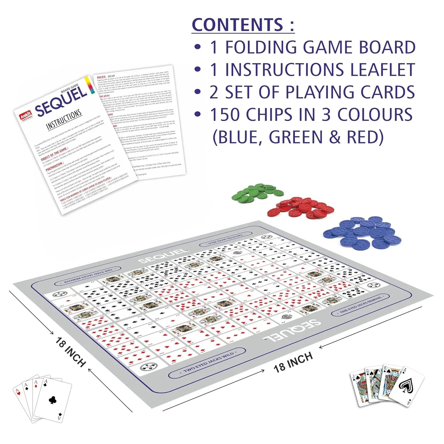 Sequel Gold Strategy Board Game – Foldable Dual-Sided Jumbo Family Game for Kids & Adults