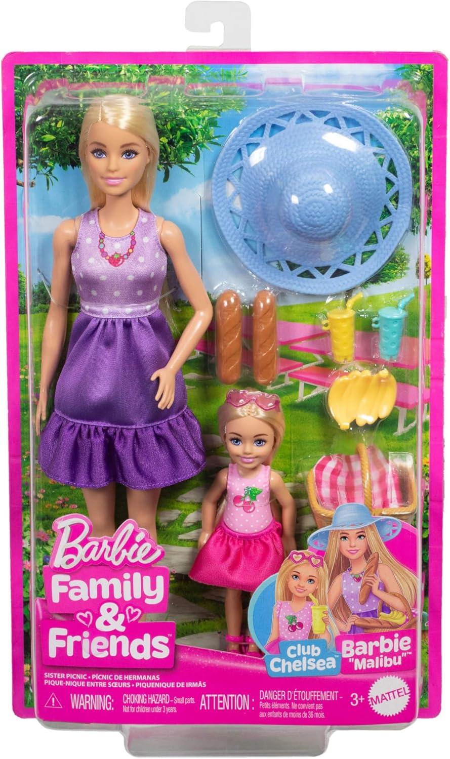 Barbie Family & Friends Dolls & Accessories Playset, Picnic-Themed Playset with Fashion & Small Dolls, Plus 9 Pieces Including Food, JBF43 - Jaiman Toys