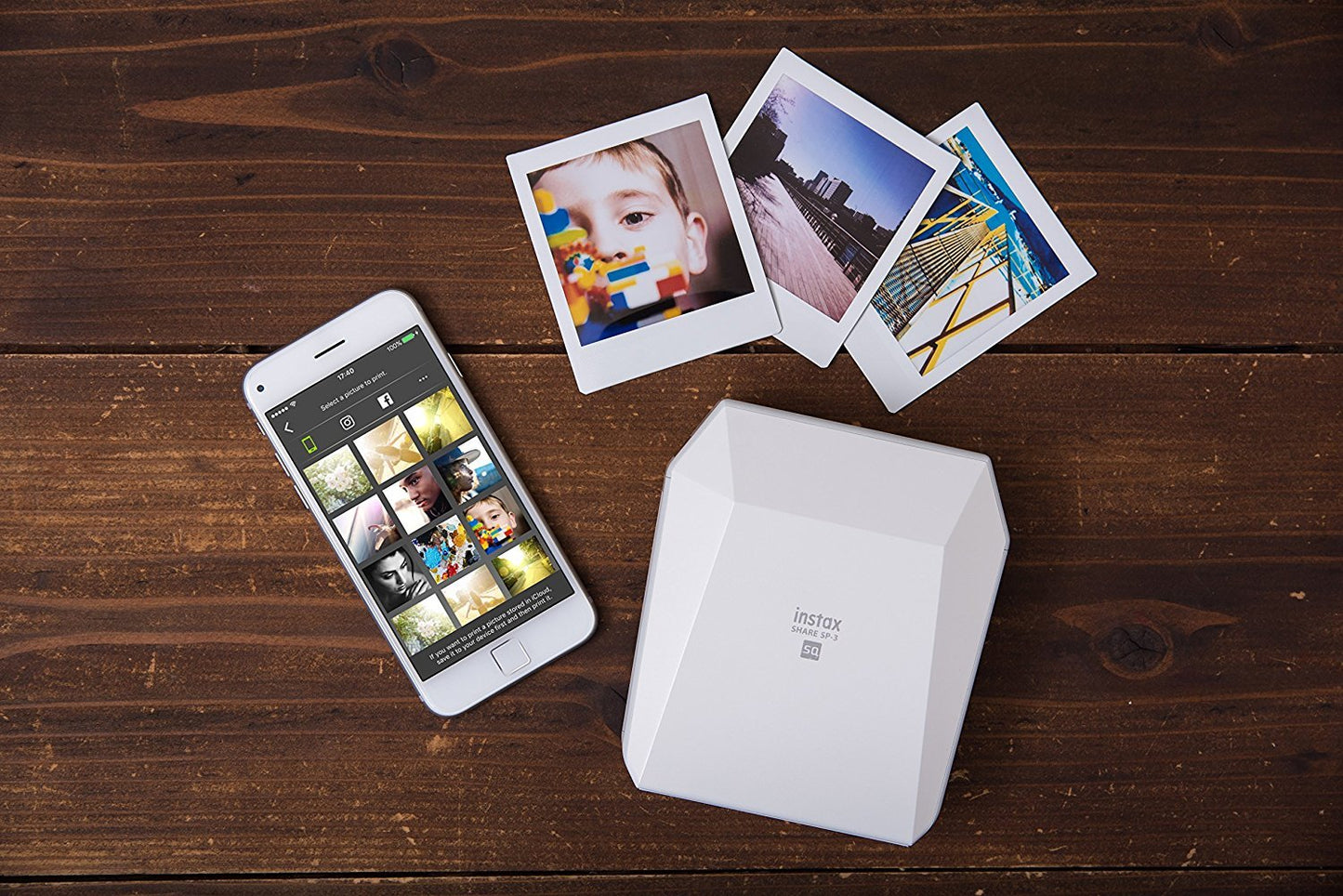 Fujifilm Instax Share SP-3 Square Film Smartphone/Mobile Wireless Instant Photo Printer - White
