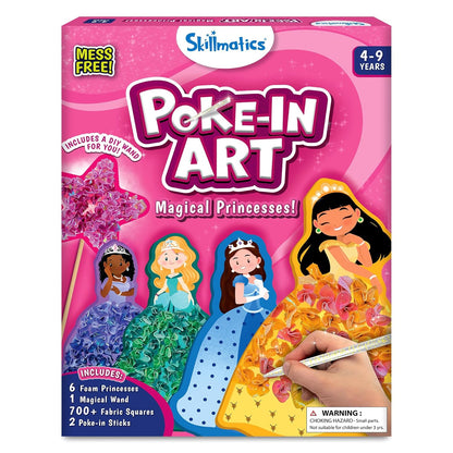 Skillmatics Art & Craft Activity - Poke-in Art Magical Princesses, Mess-Free Art for Kids, DIY Craft Kits, Creative Activity, Fine Motor Skills, Gifts for Girls & Boys Ages 4, 5, 6, 7, 8, 9