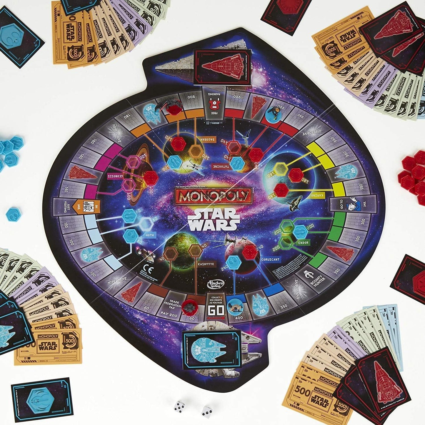 Monopoly Star Wars Edition – Hasbro Gaming | Galactic Property Trading Board Game | Episode VII & Legacy Tokens