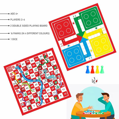 Ankit Toys 4-in-1 Family Game Set – 30×30 cm Multi Board for Kids & Adults