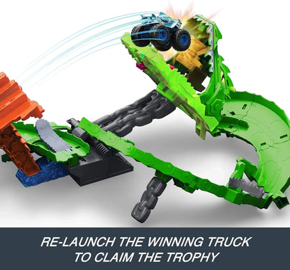 Hot Wheels Monster Trucks – Sharks vs. Dinos Dragon Destruction Playset