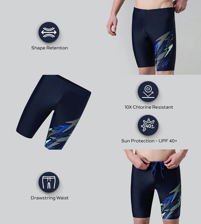Speedo Medley Jammer Men's Swimming Jammer True Navy | Chlorine-Resistant Performance Swim Shorts with UPF Protection