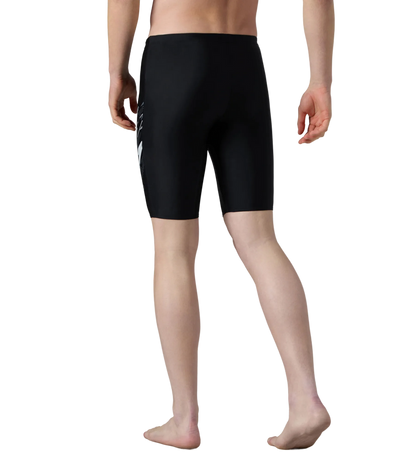 Speedo Medley Jammer Men’s Swimwear – Black / Grey Lead | Chlorine Resistant Swimming Jammer with UPF 40+ & Drawstring Waist