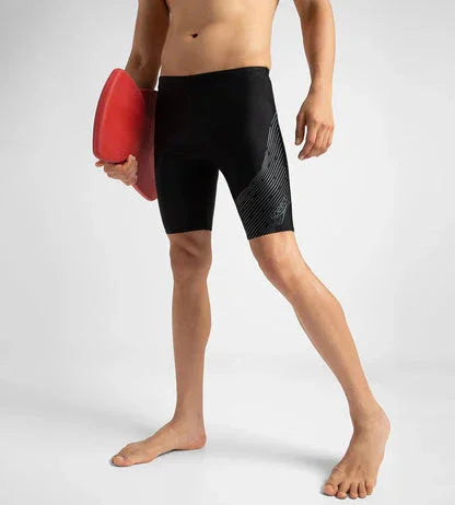 Speedo Men’s Endurance 10 Medley Logo Jammer – Black & USA Charcoal| Chlorine Resistant, UPF 40+ Sun Protection - Jaiman Toys