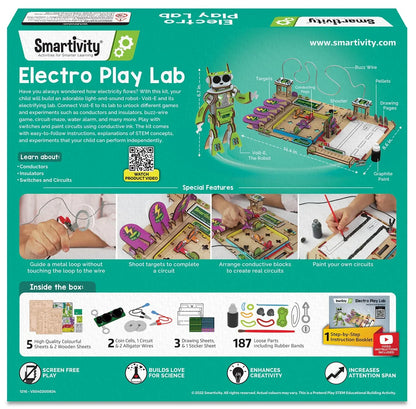 Smartivity Electricity Kit for Kids 8-14 | DIY Circuit & Robot Science Project with Light & Sound - Jaiman Toys