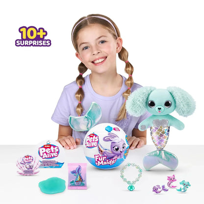 Pets Alive Furmaids by ZURU Mermaid Plush Interactive Light and Sound Girls Toy (Green Rabbit) - Jaiman Toys