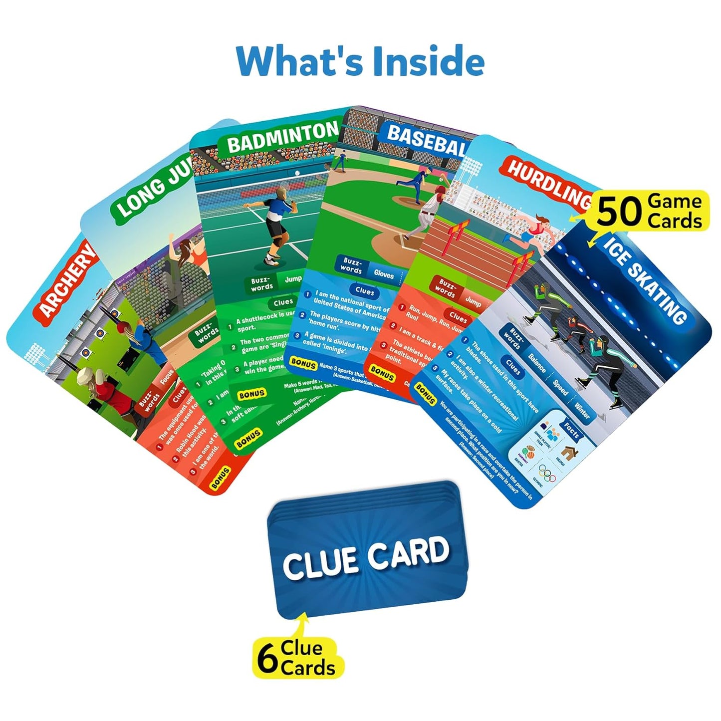 Skillmatics Card Game - Guess in 10 Sports, Perfect for Boys, Girls, Kids, and Families Who Love Board Games and Educational Toys, Travel Friendly, Gifts for Ages 6, 7, 8, 9