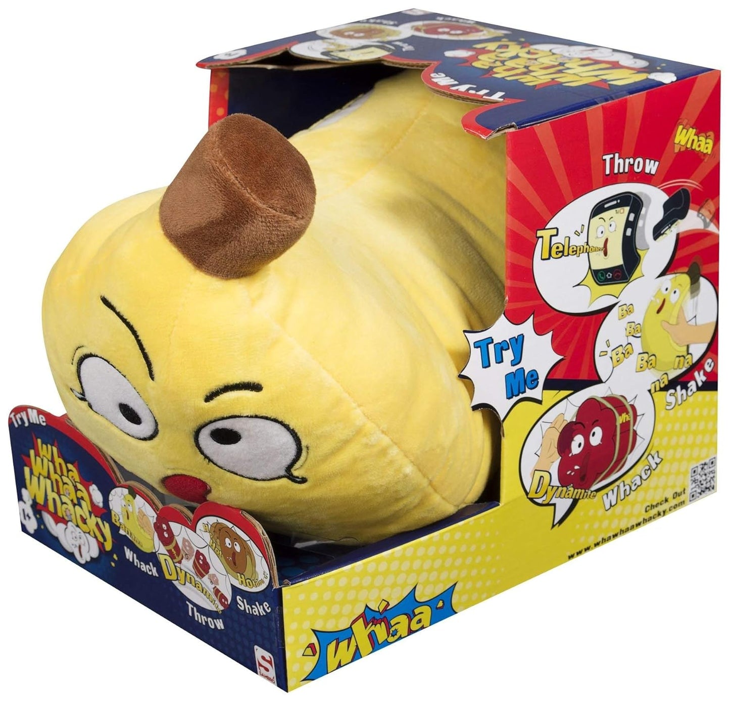 Whaaa Whacky Talking Banana Plush Toy | Sound, Voice & Motion Interactive Soft Toy for Kids | Shake, Whack & Throw – Fun Musical Banana Toy