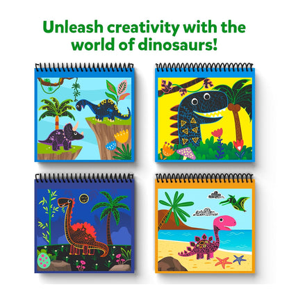 Skillmatics Magical Scratch Art Book for Kids - Dinosaurs, Craft Kits & Supplies, DIY Activity & Stickers, Gifts for Toddlers, Girls & Boys Ages 3, 4, 5, 6, 7, 8, Travel Toys