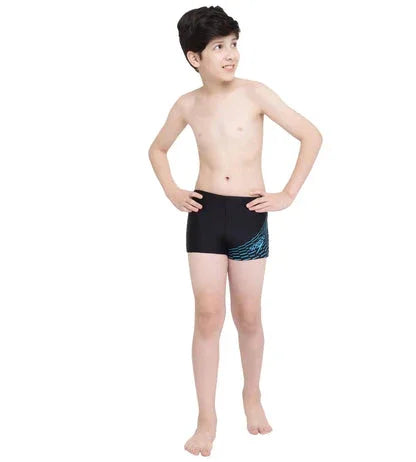 Speedo Boy's Endurance 10 Medley Logo Aquashort – Black & Aquarium, Size 30 | Chlorine Resistant, UPF 40+ - Jaiman Toys