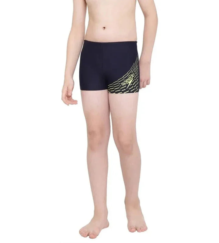 Speedo Boy's Endurance 10 Medley Logo Aquashort – True Navy & Spritz, Size 28 | Chlorine Resistant & UPF 40+ - Jaiman Toys