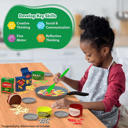 Skillmatics Pretend Play Pasta Set - 11 Containers, 120+ Play Food Items for Child's Play, Back-to-School Play Kitchen Accessories, Toy Kitchen, Gifts for Kids & Toddlers Ages 3, 4, 5, 6, 7