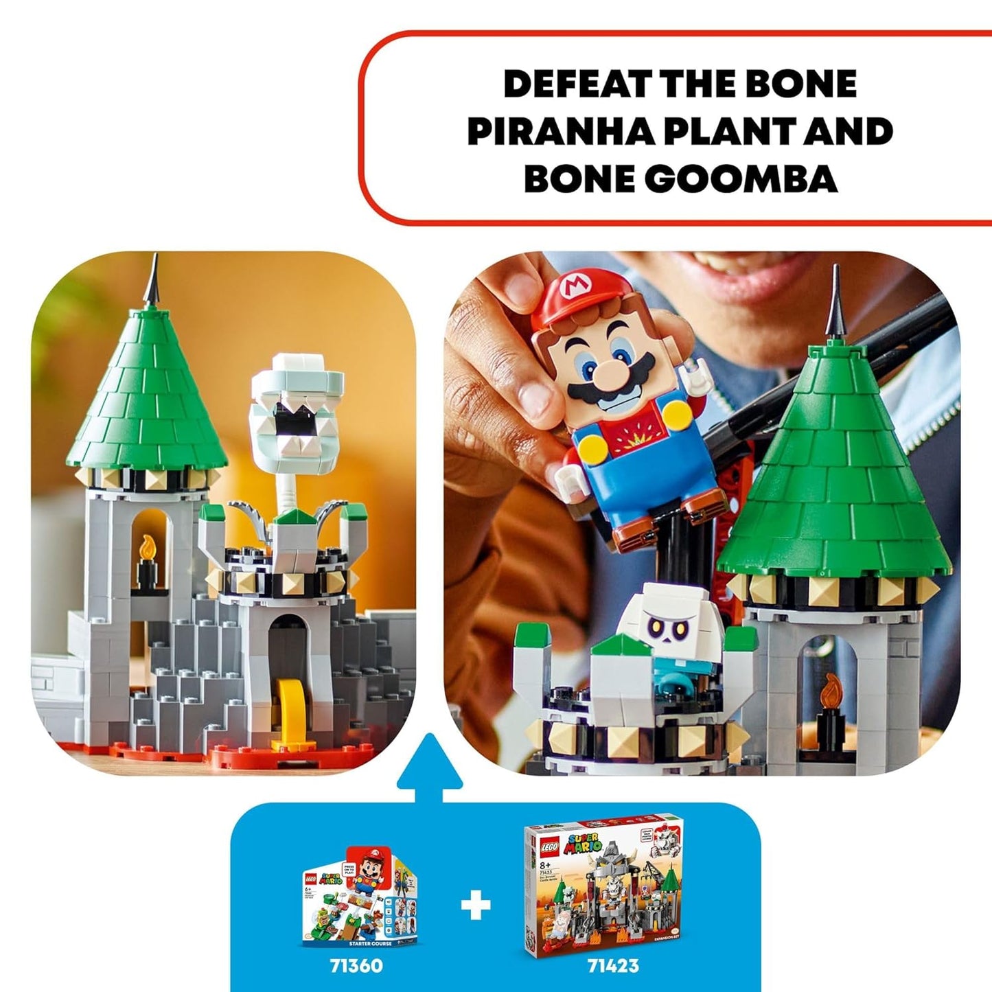 LEGO 71423 Super Mario Dry Bowser Castle Battle Expansion Set, Collectible Bowser Toy Playset to Combine with a Starter Course, Super Mario Day Toy, Video Game Toy for Kids Ages 8-10