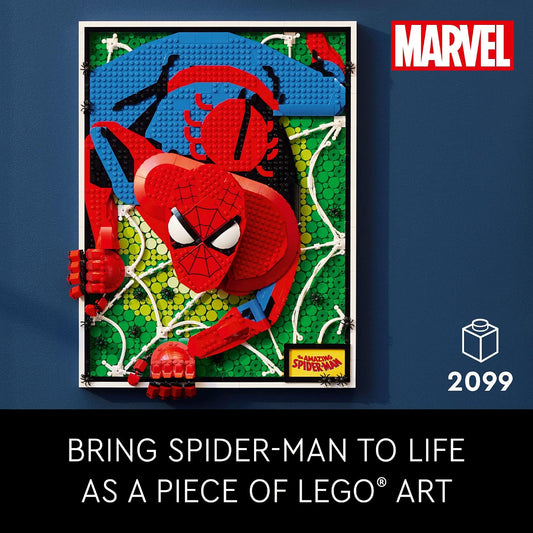 BOX DAMAGE - LEGO Art The Amazing Spider-Man 31209 Build &amp; Display Home Decor Wall Art Kit, Nostalgic Super Hero Gift for Adults or Back to School Gift for Teen Spider-Man Fans