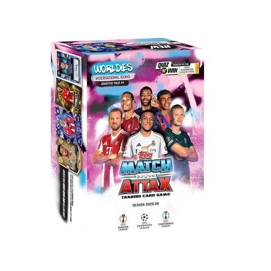 Topps UEFA Champions League Match Attax 2025-26 Trading and Collectible Card Game (Booster Pack Worldies - International Icons)