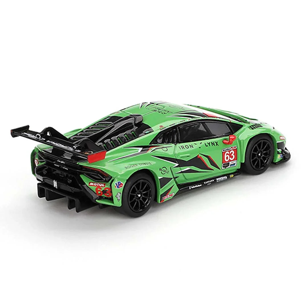 Mini GT 1/64 Lamborghini Huracan GT3 EVO2 #63 Iron Lynx IMSA 2023 Daytona 24 Hrs LHD Diecast Scale Model Car - Jaiman Toys
