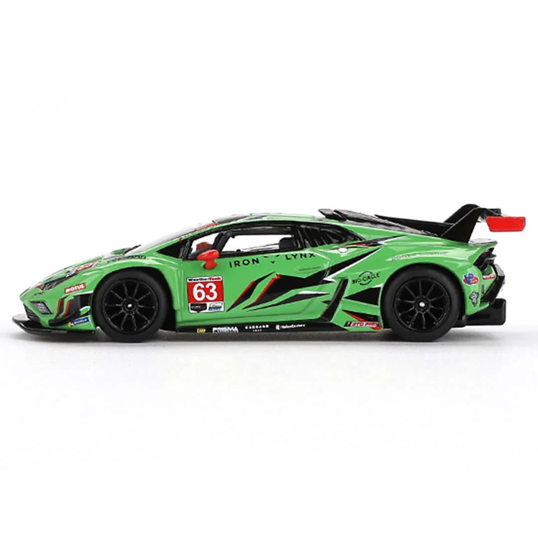 Mini GT 1/64 Lamborghini Huracan GT3 EVO2 #63 Iron Lynx IMSA 2023 Daytona 24 Hrs LHD Diecast Scale Model Car - Jaiman Toys