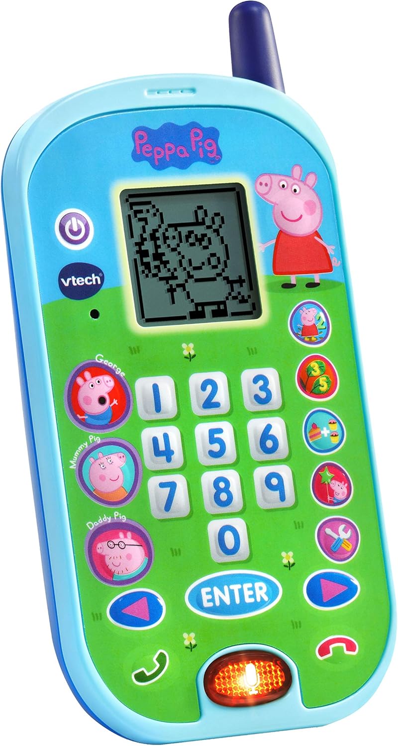 VTech Peppa Pig Let's Chat Learning Phone | Interactive Educational Toy Phone with Voice Chat, Number Learning & Pretend Play for Kids