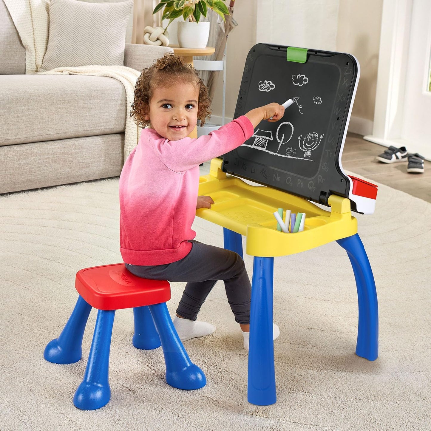 VTech Explore & Write Deluxe Activity Desk Interactive Learning Table with Stool & Stylus | Educational Toy for Kids