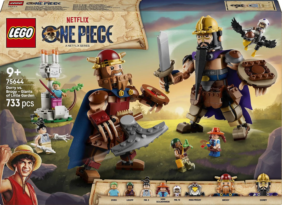 LEGO 75644 ONE PIECE Dorry vs. Brogy – Giants of Little Garden Building Set with 8 Figures, 733 Pieces, Ages 9+