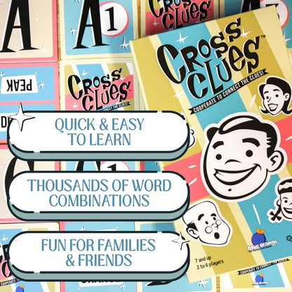 Cross Clues Cooperative Word Game by Blue Orange Games – Fast Family & Party Game for 2–6 Players (Ages 7+)