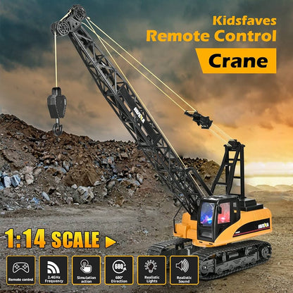 HUINA 1572 1:14 RC Crawler Crane | 15CH 2.4GHz Metal Alloy Construction Crane with 680° Rotation Engineering Construction Truck