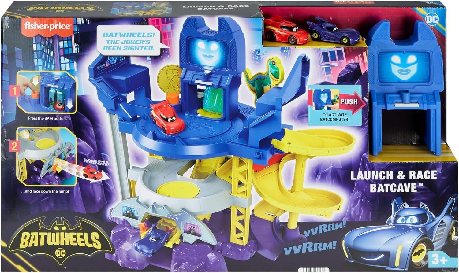 Fisher-Price DC Batwheels Toy Car Race Track' Launch & Race Batcave with Lights & Sounds - Jaiman Toys