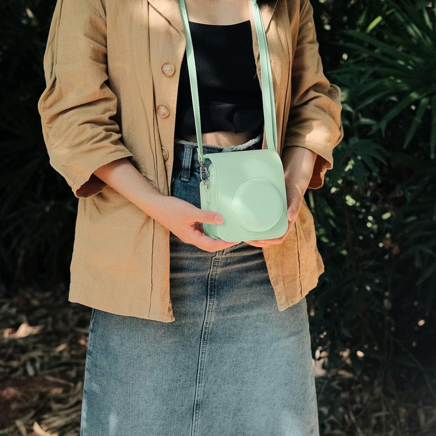 Pop & Snap in Style – Mini 12 Camera Case with Strap (Perfect Fit for Instax Mini 12) - Mint Green - Jaiman Toys