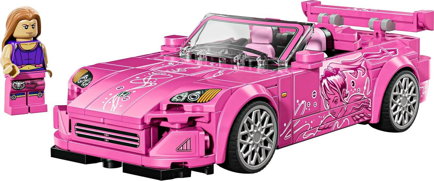 LEGO 77241 Speed Champions 2 Fast 2 Furious Honda S2000 - Pink Car Toy with Anime-Style Graphics - incl. a Suki Minifigure with a Spanner - Gift For 9+ Year Old Boys, Girls & Adult Movie Fans