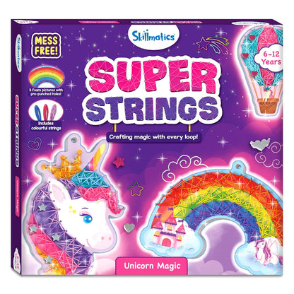 Skillmatics Art & Craft Activity - Super Strings Unicorn Magic, Mess-Free Art for Kids, Craft Kits & Supplies, DIY Creative Activity, Gifts for Girls & Boys Ages 6, 7, 8, 9, 10, 11, 12