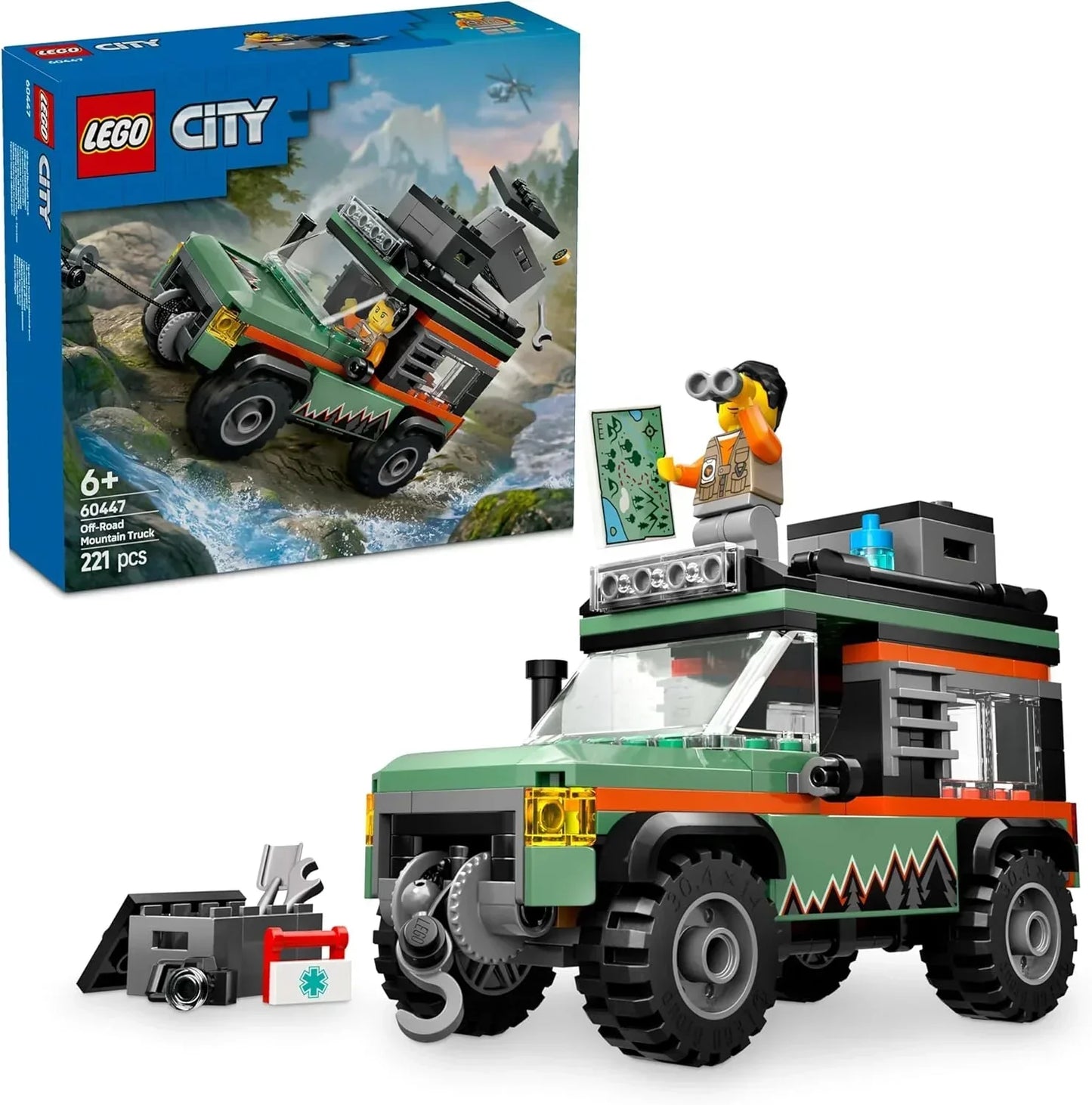 LEGO City 60447 Off-Road 4x4 Mountain Truck Toy Set - Building Toys for 6+ Year Old Boys & Girls - Fun Gift Ideas for Birthdays & Holidays - Incl. a Minifigure & Accessories