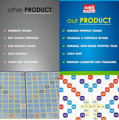 Ankit Toys Crossword Board Game – 38×38 cm Word-Building Game for Kids & Families