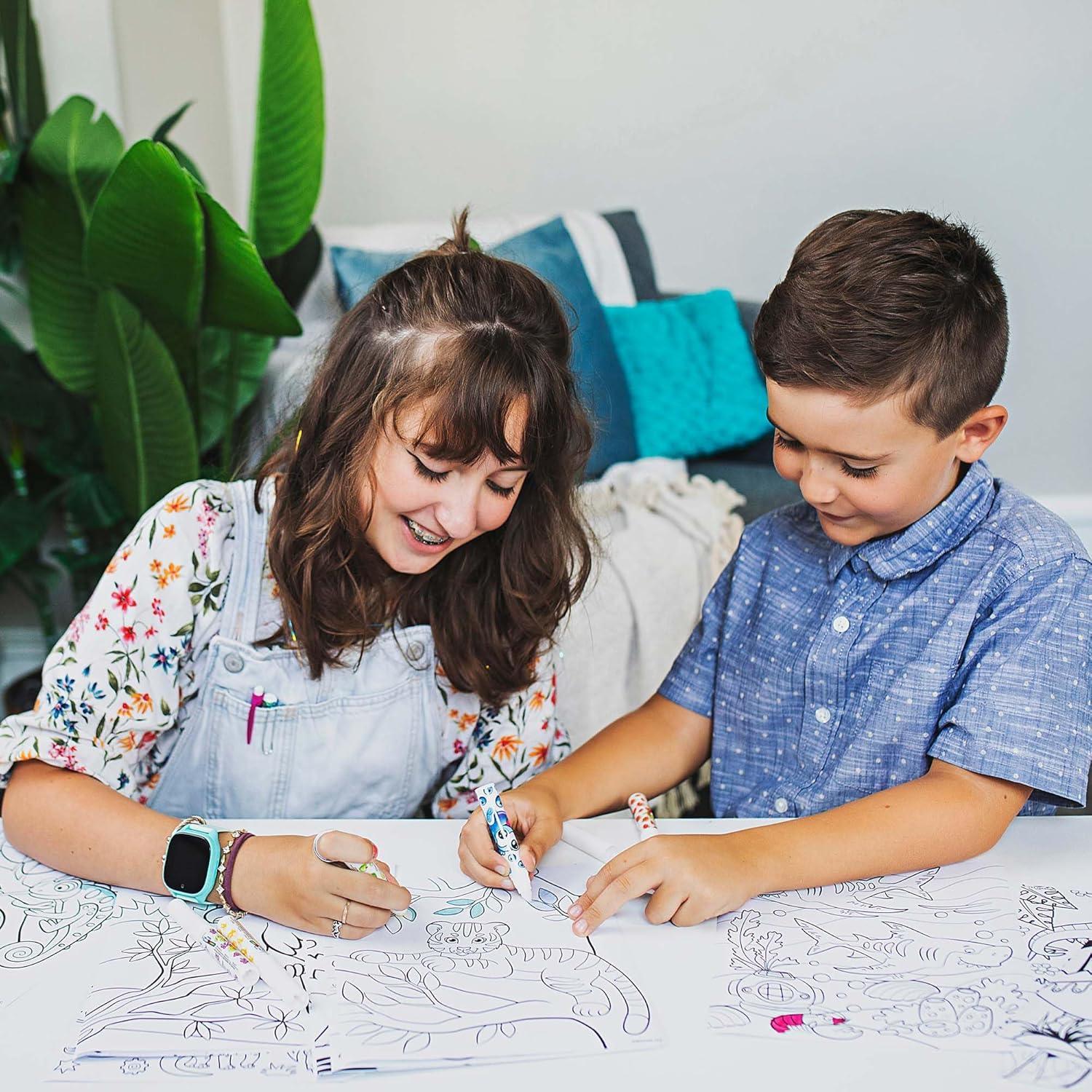 Scentos Clean Colouring Markers Creatures Set Mess Free Scented Magic Gel Painting and Markers - Jaiman Toys