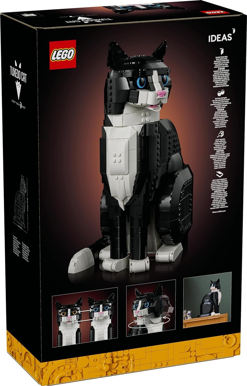 LEGO Ideas Tuxedo Cat, Gift Idea for Animal-Lovers 21349 (1710 Pieces)