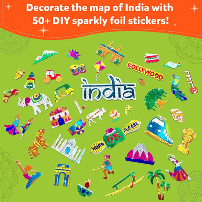 Skillmatics Art & Craft Activity - Foil Fun Incredible India, No Mess Art for Kids, DIY Creative & Educational Activity, Gifts for Ages 4, 5, 6, 7, 8, 9, 10, 11, 12