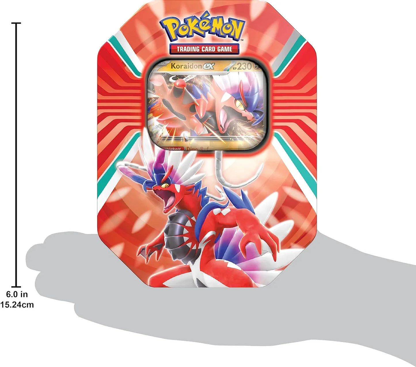 Original Pokémon TCG Paldea Legends Tin – Koraidon EX | Premium Pokémon Card Collectible Tin for Kids & Fans