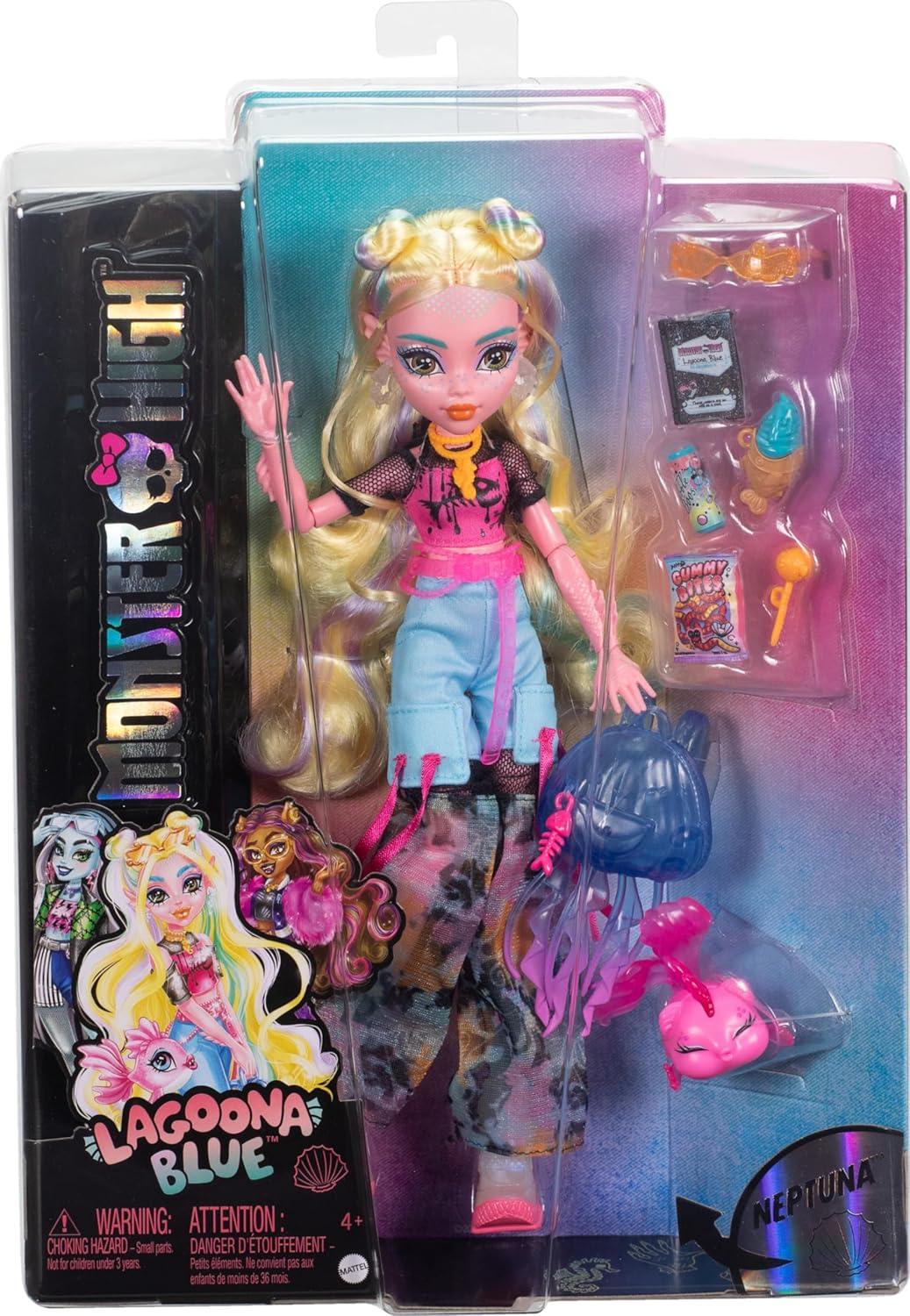 Monster High Lagoona Blue Doll – With Pet Fish & Accessories - Jaiman Toys