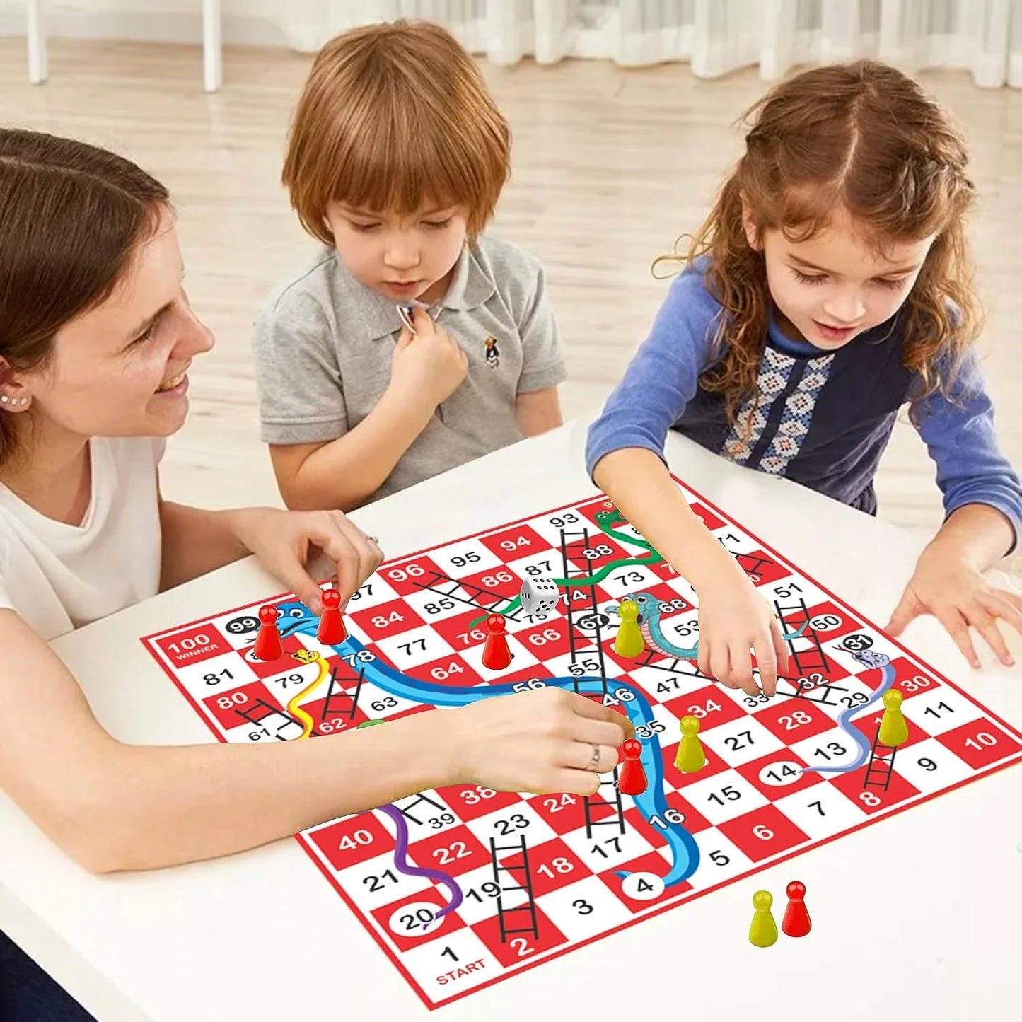 Ankit Toys 2-in-1 Ludo & Snakes & Ladders Deluxe Game – 46×46 cm Board for Kids & Adults