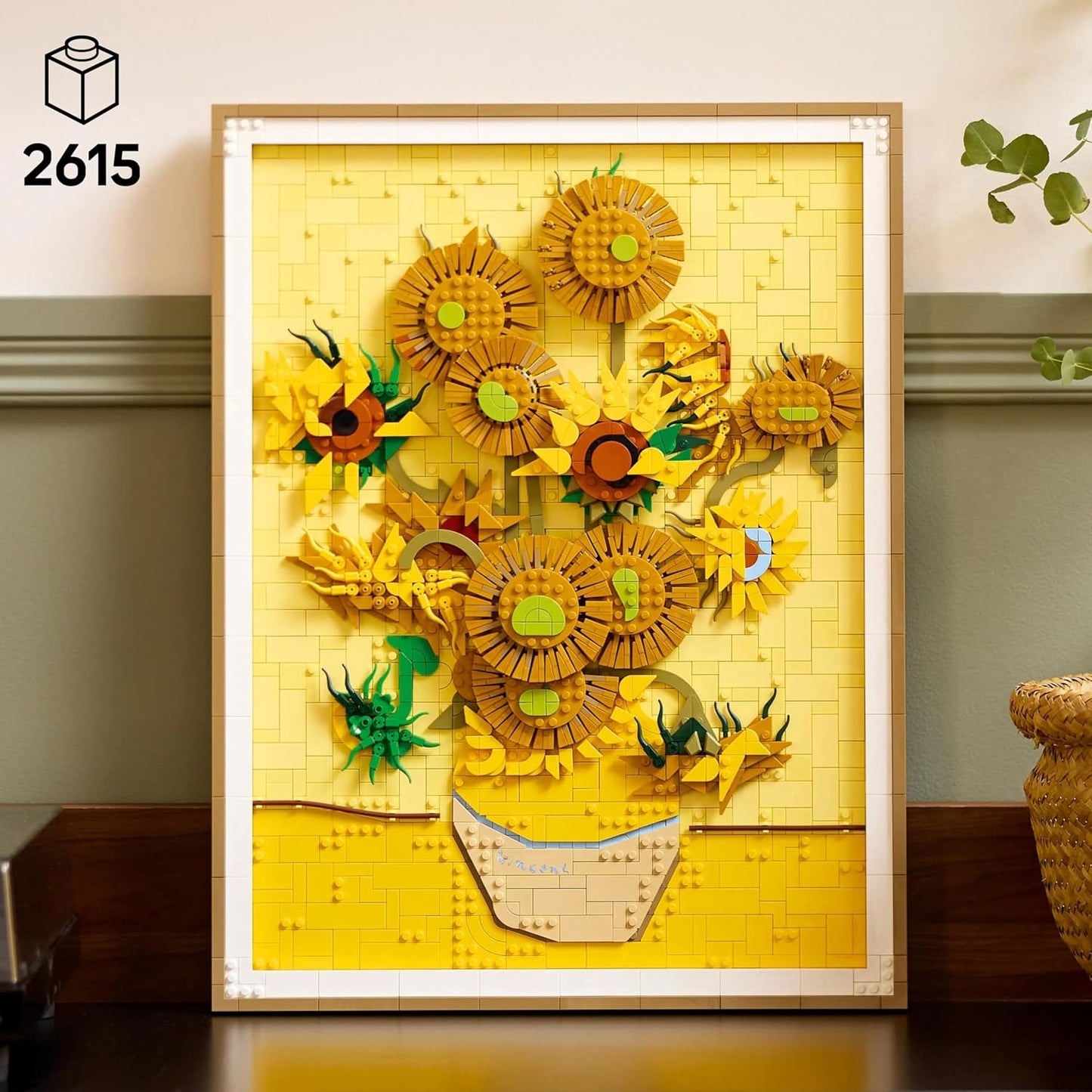 LEGO 31215 Art Vincent van Gogh Sunflowers Building Set (2,615 Pieces) | 3D Wall Art Décor for Adults & Art Lovers