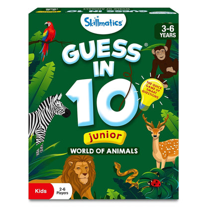 Skillmatics Card Game - Guess in 10 Junior World of Animals for Kids, Boys, Girls, and Families Who Love Board Games and Educational Toys, Travel Friendly, Gifts for Ages 3, 4, 5, 6