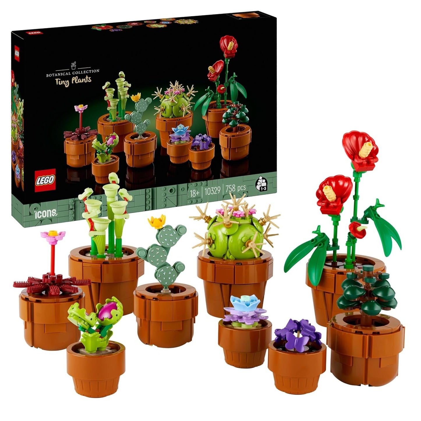 LEGO Icons Tiny Plants Building Set for Adults 10329 (758 Pieces)