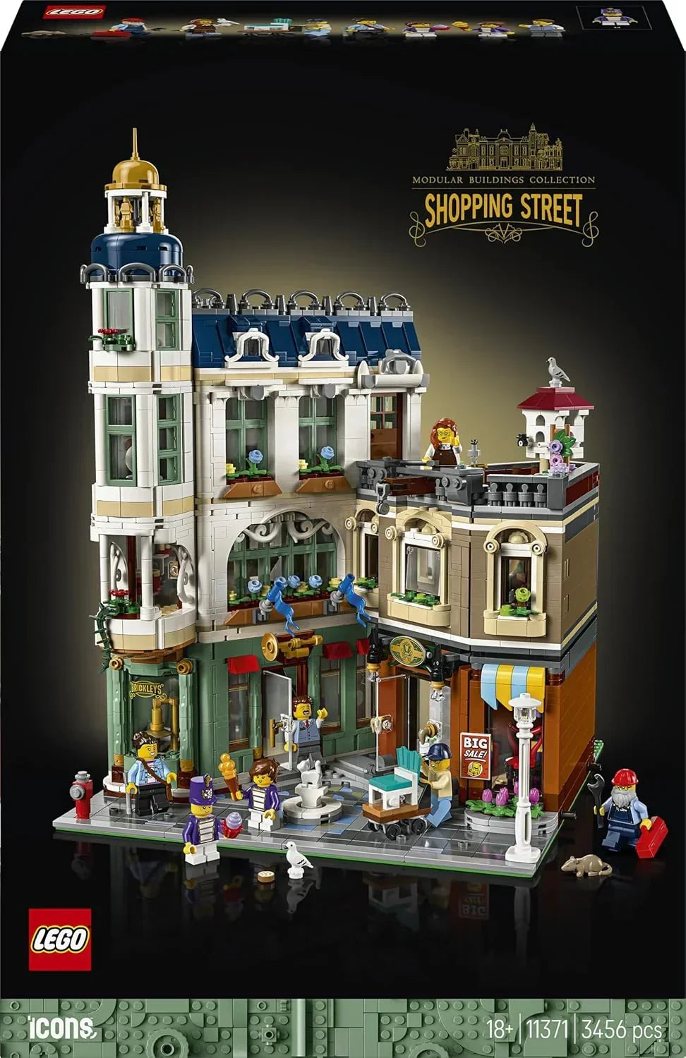 LEGO 11371 Icons Shopping Street DIY Model Building Kit - Collectible Building Set for Adults