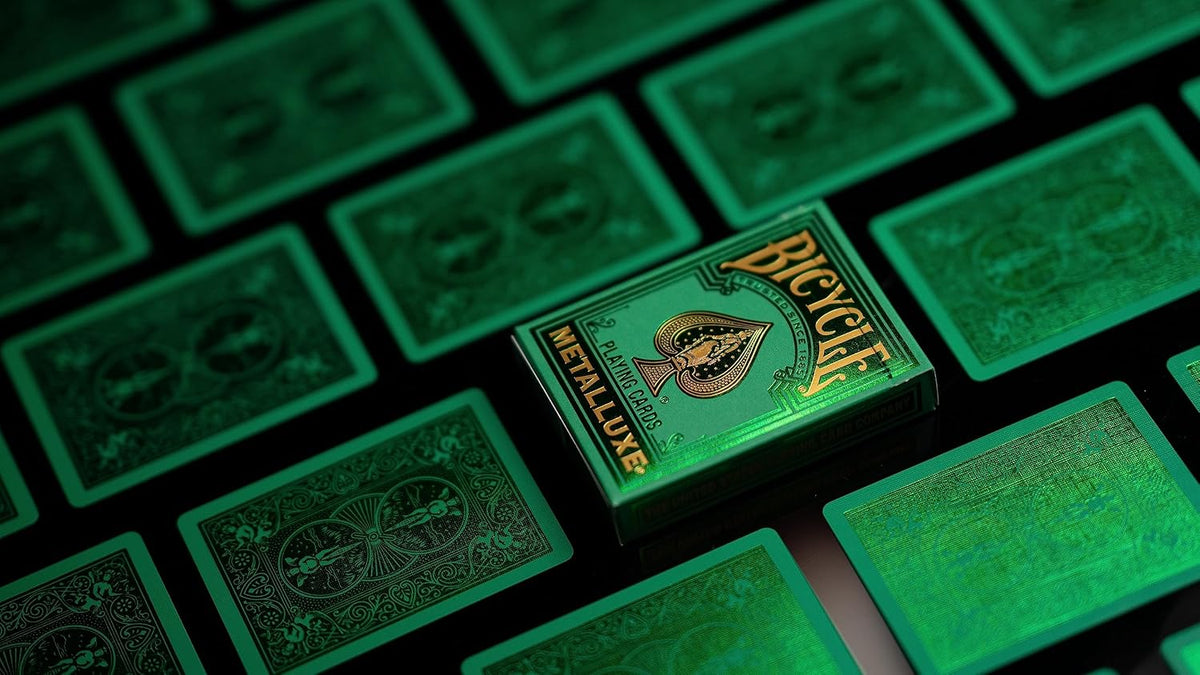Bicycle Metalluxe Green Playing Cards – Metallic Foil Poker Deck with Air-Cushion Finish