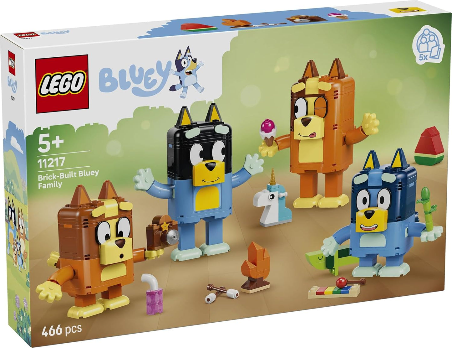 LEGO® Bluey Brick-Built Bluey Family 11217 Toy Set, 466 Pieces