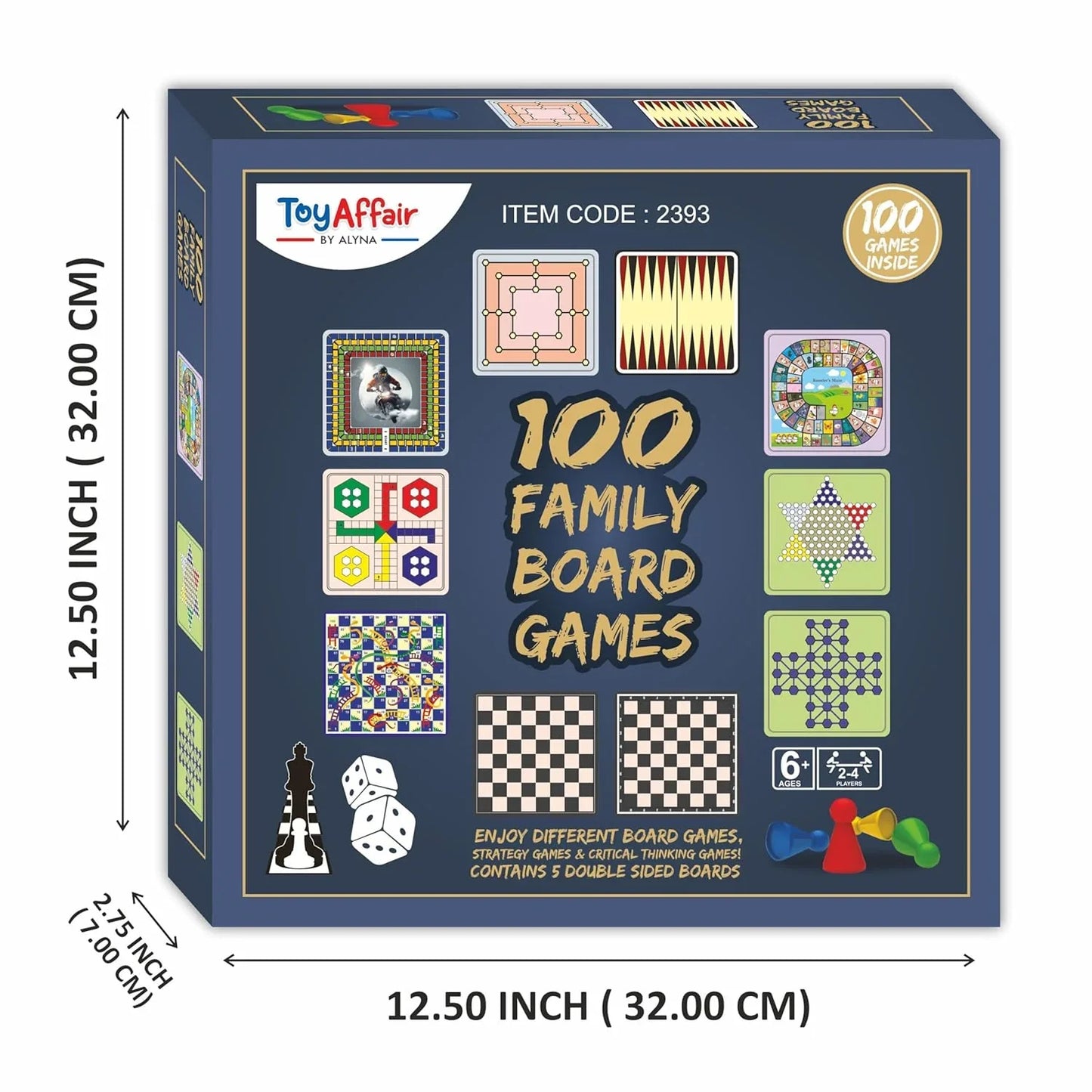 Toyaffair 100-in-1 Board Game Set – Ludo, Snakes & Ladders, Chess, Checkers & Brain Teasers for Kids & Adults