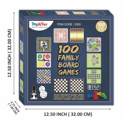 Toyaffair 100-in-1 Board Game Set – Ludo, Snakes & Ladders, Chess, Checkers & Brain Teasers for Kids & Adults
